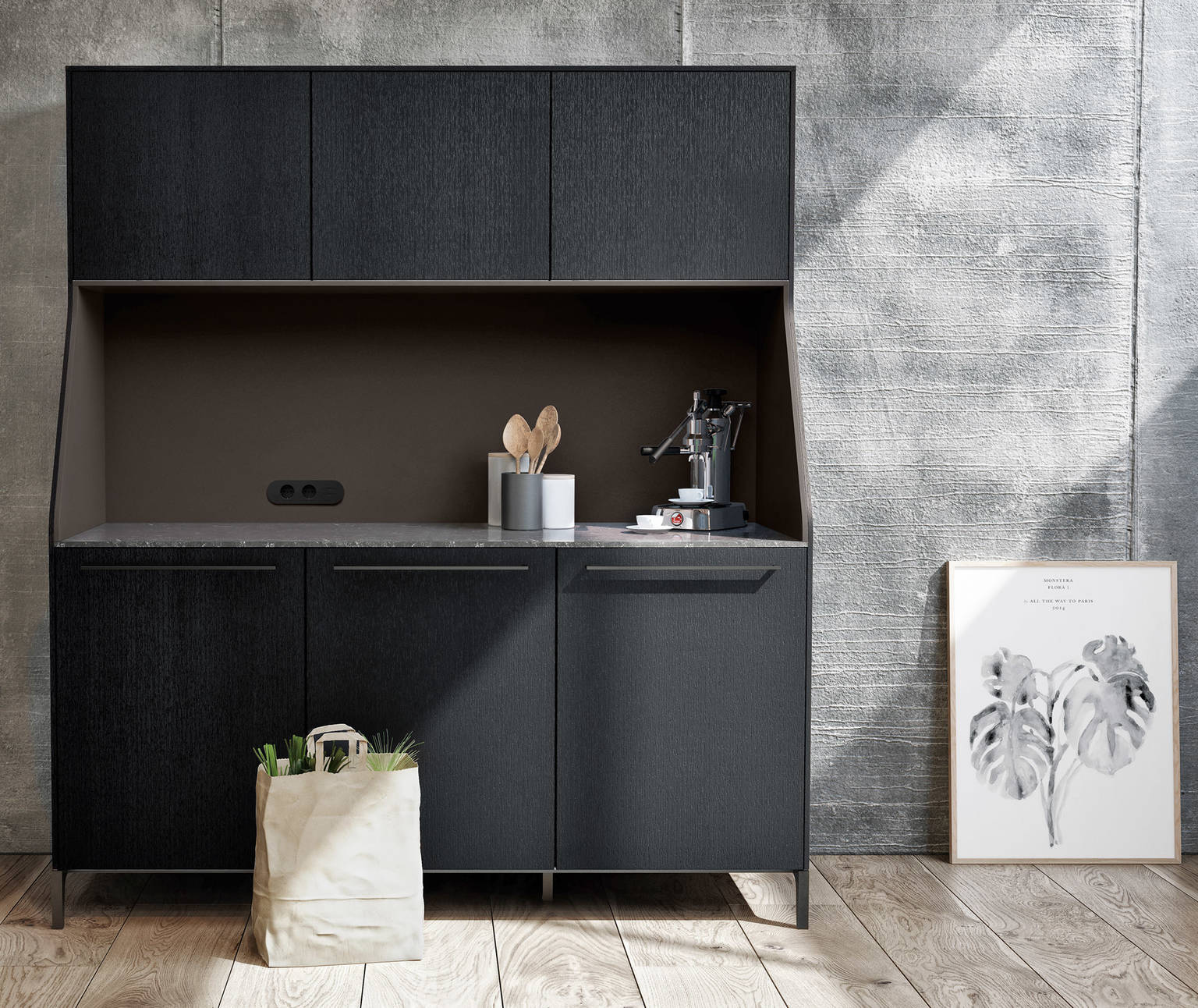 SieMatic 29 kitchen sideboard as a small kitchenette, espresso bar or fully-equipped functional furniture piece